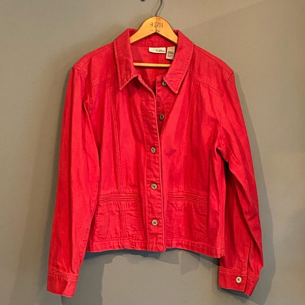 Chico’s Red Denim Jacket